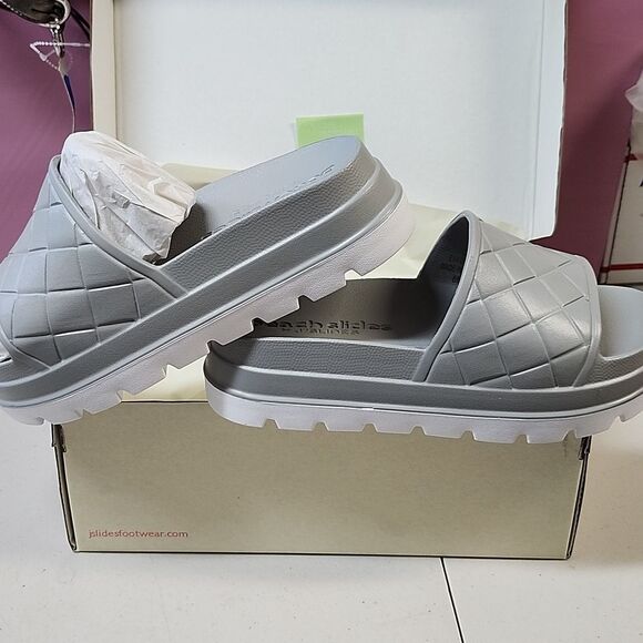 J Slides STUD 8M Grey Beach Slides New In Box - Picture 5 of 5